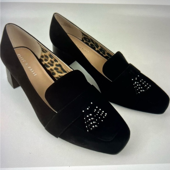 Kelly & Katie Black Microsuede Heel Loafer Tassel Shoes SIZE 6M. NWOT - Picture 5 of 12
